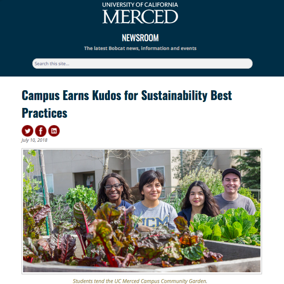 Campus Earns Kudos for Sustainability Best Practices